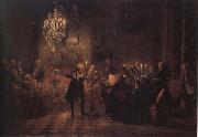 Adolph von Menzel The Flute concert of Frederick the Great at Sanssouci Spain oil painting artist